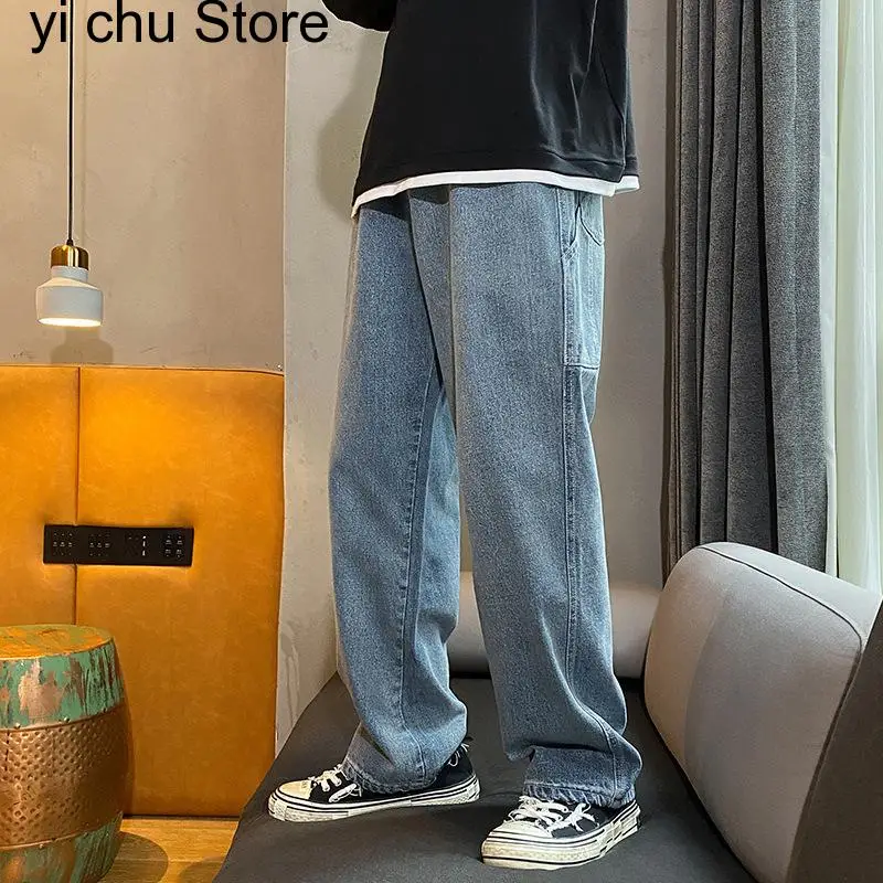 

New Fashion Vintage Washed baggy jeans pants Hip Hop Printed Loose Fit Denim Pants Harajuku Urban Style men jeans Trousers Male