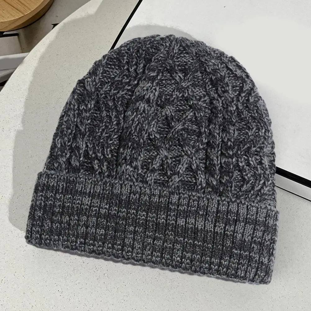

Elastic Winter Beanie Cozy Unisex Knitted Dome Shape Winter Hat Thick Warm Windproof Adult Cap Beanie