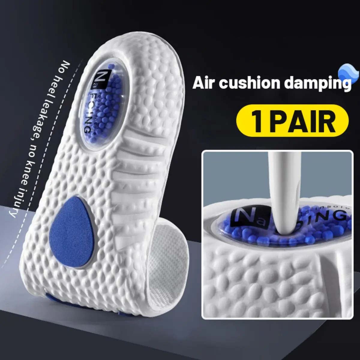 Enhanced Arch Support Shock Absorption Insoles with Breathable Memory Foam