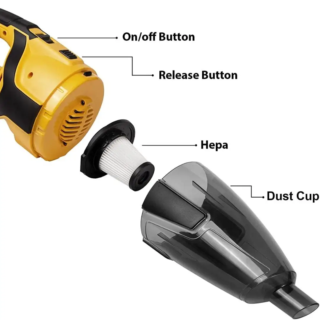 Cordless Vacuum Cleaner for DeWalt 18V/20V Battery (No Battery) Handheld Vacuum for Hardwood Floor Carpet Pet Hair Car 6