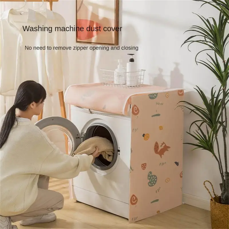 PEVA Washing Machine Cover Transparent Sunscreen Dust Proof Cover Loading/Front Loading Washing Machine Home Laundry Accessories