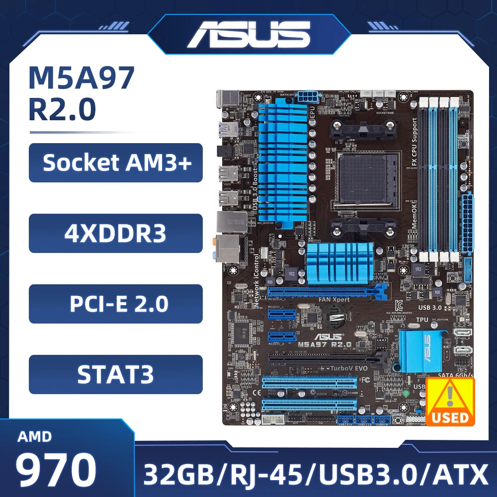 Asus placa m e m5a97 r2 0 amd 970 4 x ddr3 32gb pci e 2 0 6 x sata