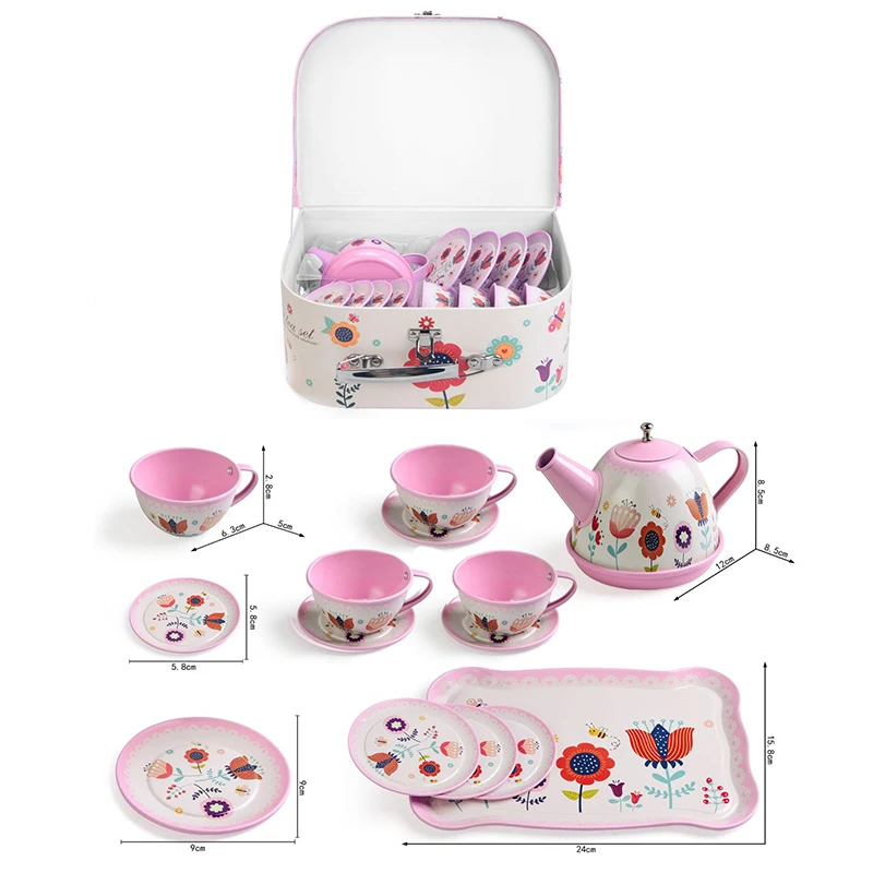 DIY Pretend Play Toy Simulation Tea Set Tableware Play House Kitchen Afternoon Tea Game Toys Gifts For Children Kids Girls 6