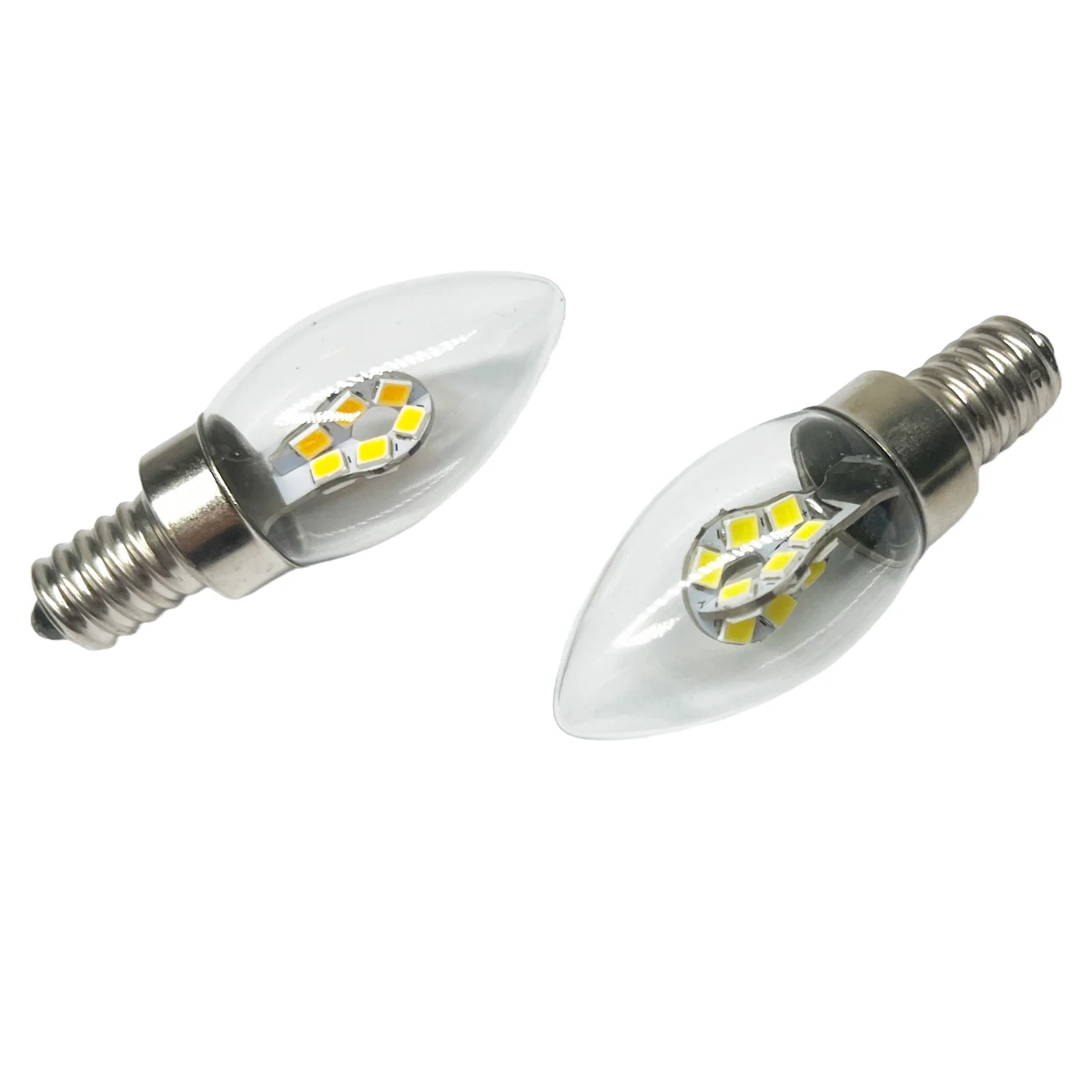 투명 유리 캔들 램프 테이블, 비 디밍 가능 C7 100V-265V 루멘, 230LM, 110V, 220V, 240V, 차갑고 따뜻한 백색 조명, E12 E14, 2W
