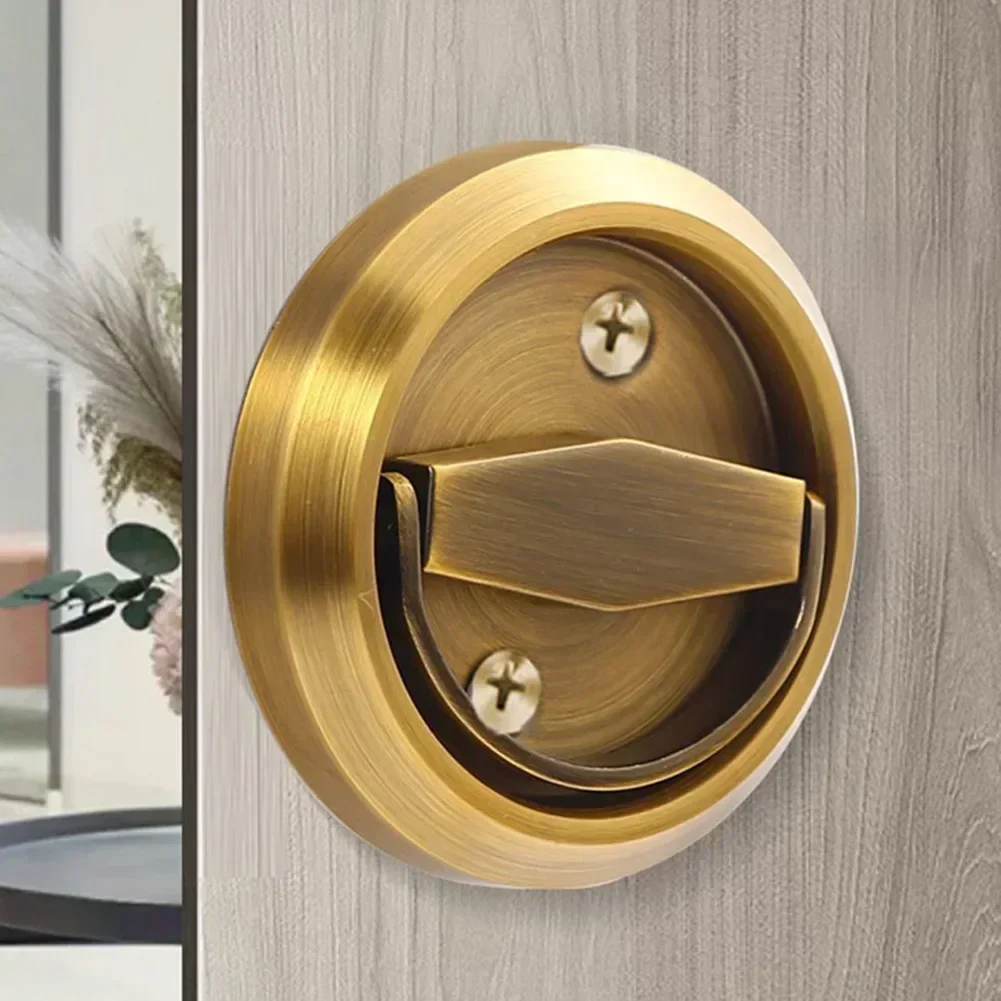 304 Stainless Steel Invisible Door Lock TV Background Wall Lock Room Door Round Pull Ring For Fireproof Doors Wardrobe Drawers electronic door lock