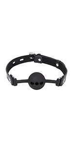 Detachable Ball Gag Black Silicone Mouth Gag 3 Breathing Holes Ball Plug for SM Games Adult Toys