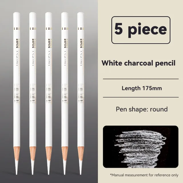 Professional Drawing Sketching Pencils 1/3/4/5/8PCS Sets White/Brown Hand-Painted Art Carbon Pen for Beginners Artists Supplies 1