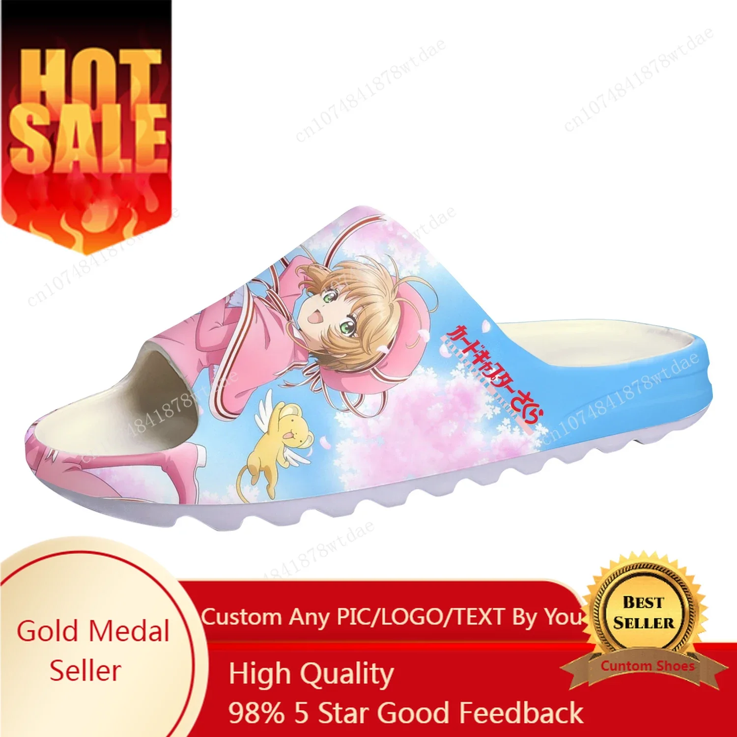 

Cardcaptor Sakura Soft Sole Sllipers Mens Womens Teenager Home Clogs Anime Cartoon Step In Water Shoes On Shit Customize Sandals