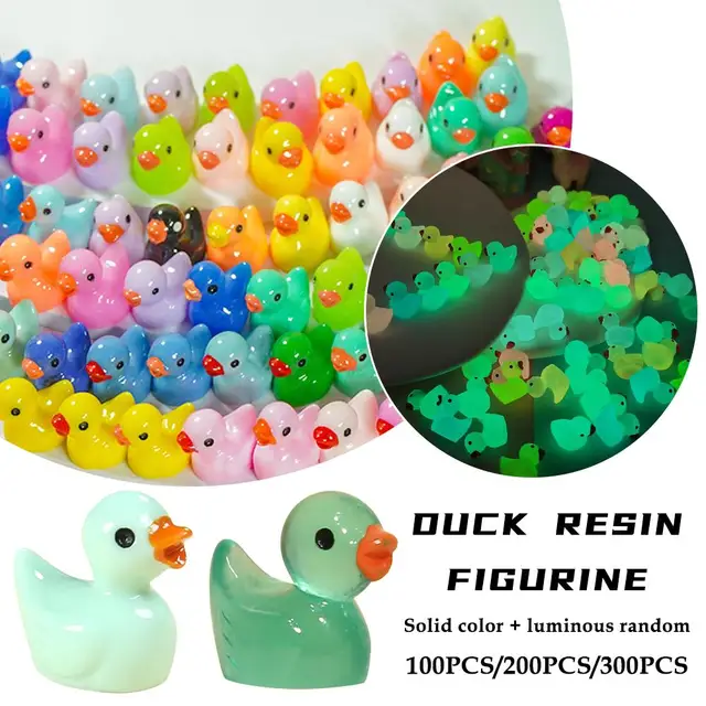 100Pcs Mini Duck Figurine Miniature Animal Ornaments DIY Crafts for Desk Pot Landscape Garden Car Home Decoration Accessories