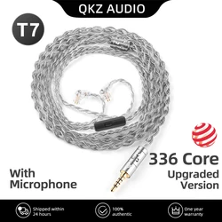 Enhanced Silver Plated Hi - Fi Earphone Update Cable with 2Pin Connector (New T7 Cable - Mic)