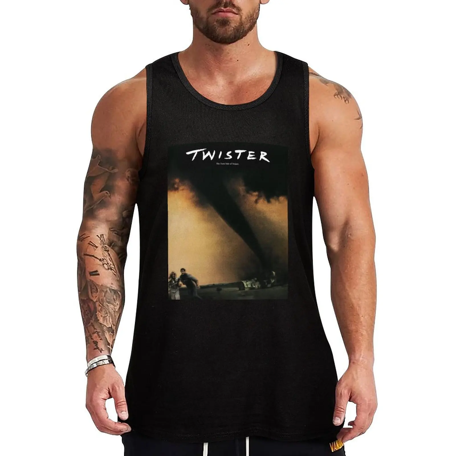

Mans Twister 1996 Movie Fashion Leisure Round Neck Tank Top sleeveless vest men gym clothes man fitness