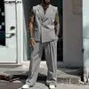 Men's 2024 INCERUN American Style Solid Color Sleeveless Sets Casual Insert Pocket Two-piece Suits Street Fashion Oversize 2