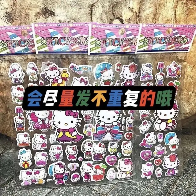 TAKARA TOMY Hello Kitty Pikachu Three-dimensional Bubble Gum Cute Cartoon Reward Sticker Phone Case and Other Diy Stickers 6