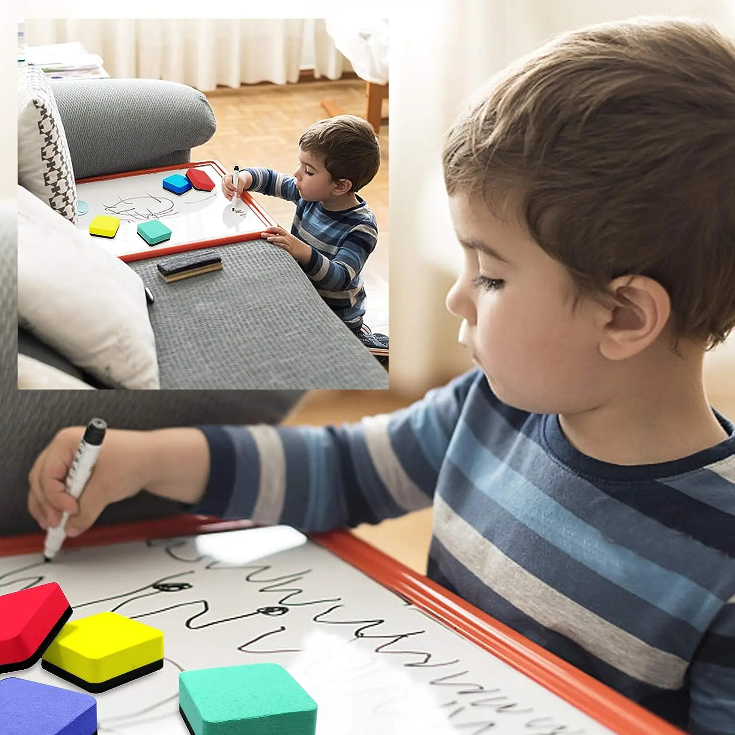 6pcs/12pcs, Mini Dry Erase Board Eraser, Magnetic Whiteboard Eraser Eva Board Eraser, Kids And Teacher Supplies, Home And Office 5