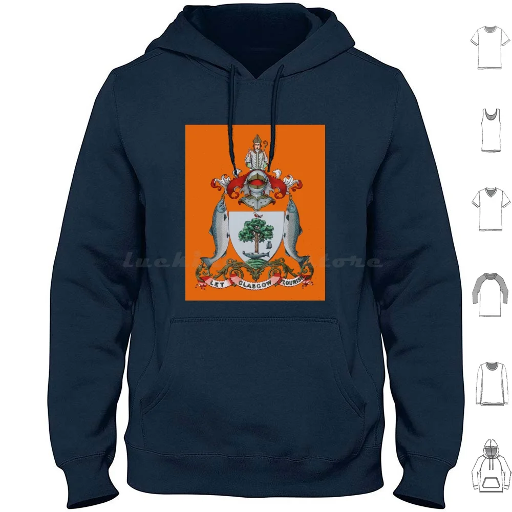 

Let Glasgow Flourish Coat Of Arms Hoodie cotton Long Sleeve Glasgow Let Glasgow Flourish Glaswegian Glasgow Coat Of Arms Bird