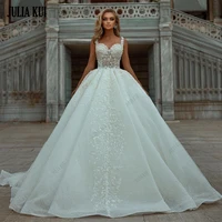 Julia Kui Elegant Sweetheart A Line Wedding Dresses With Delicated Beads Pearls Embroidery Appliques Lace Bridal Gowns 1