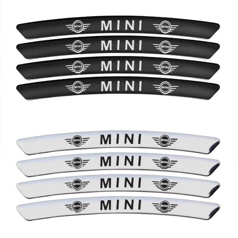 Car Trunk Badge Sticker 4Pcs 3D Aluminum Car Wheel Rims Stickers Emblem Badge For Mini Cooper One JCW R55 R56 F55 F56 R50 R53 R60 Countryman Accessories