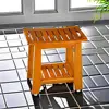 Teak Spa Shower Bench Seat with Handle Shelf Waterproof Bathroom Stool Indoor Outdoor 18 Inch Durable Solid Wood Non-Slip Legs 6