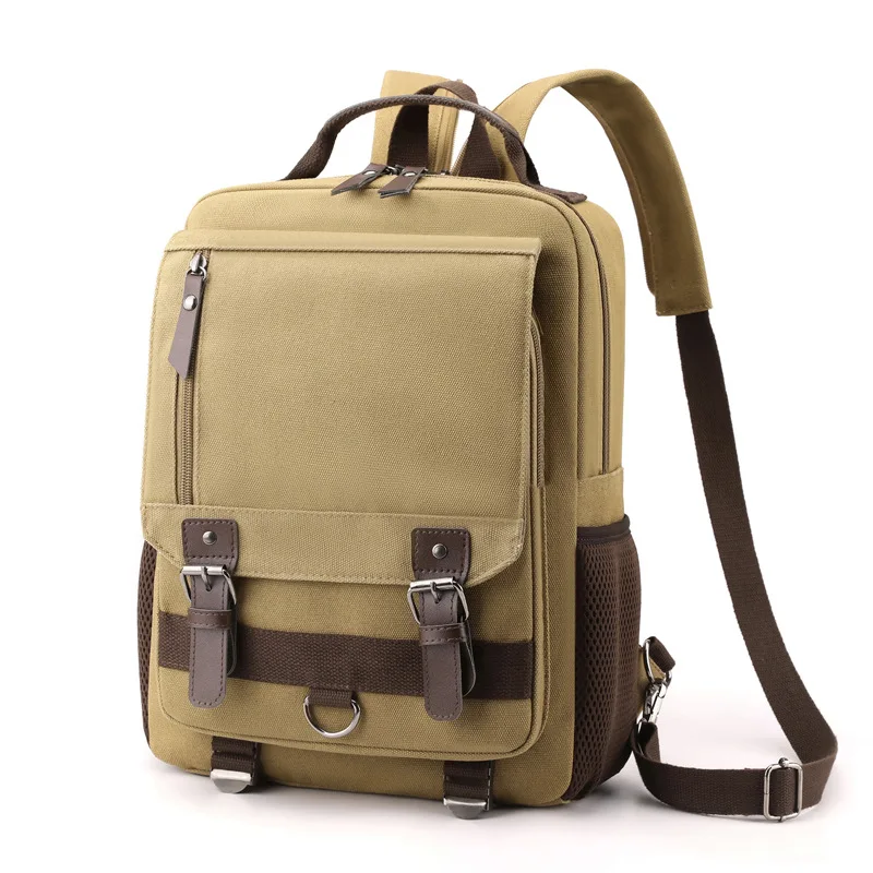 

Men's Backpacks Canvas Fashion Crossbody Bags for Teenagers Multi-function Bagpack Man Travel Male School Bags Student Rucksack