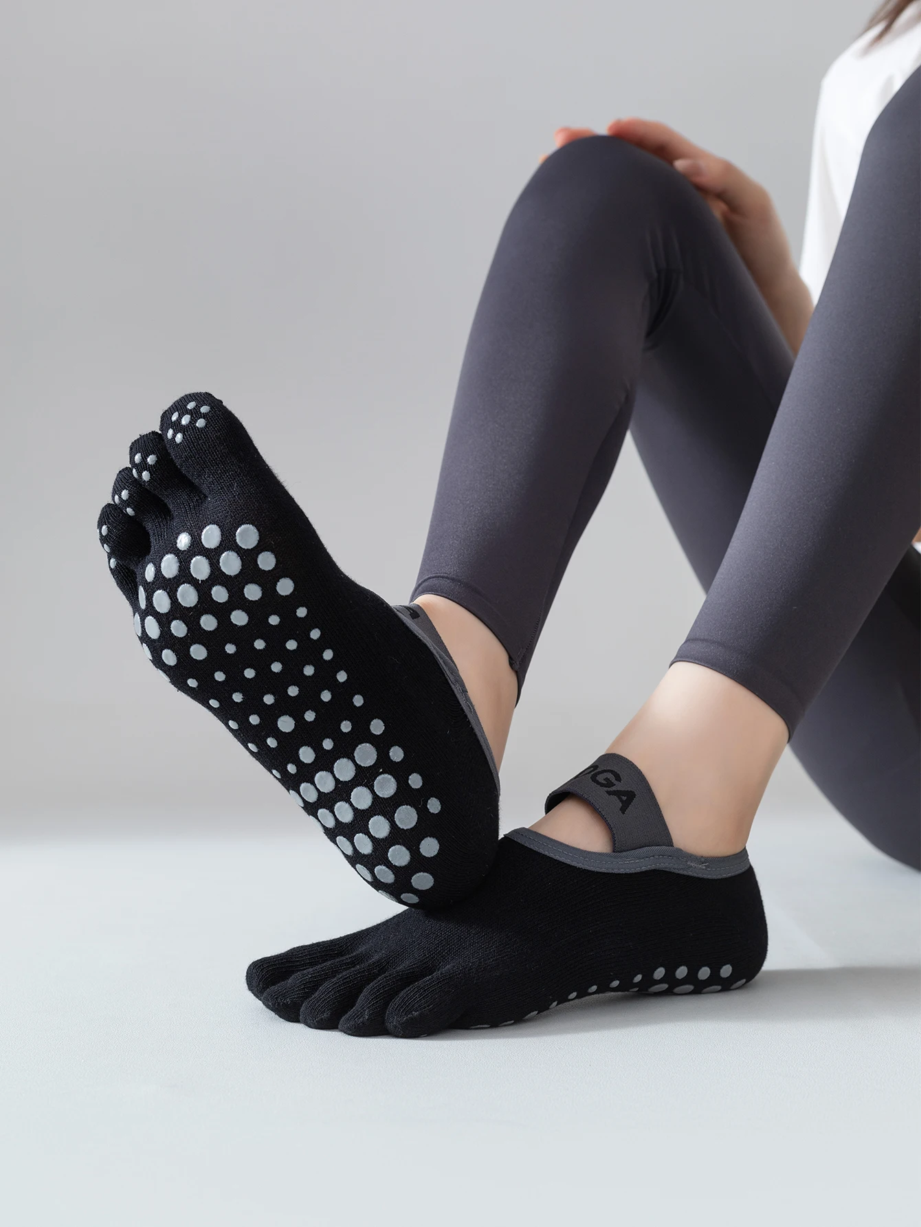 Women's Five Finger Anti-Slip Yoga and Pilates Socks