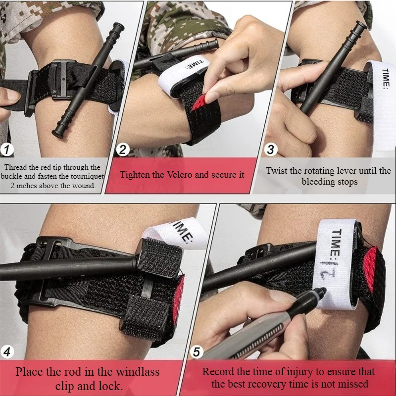 Metal Aluminum Rod Tourniquet Tactical Survival Hemostatic Upgrade Thickened Aluminum Rod Reusable Reinforced Tourniquet