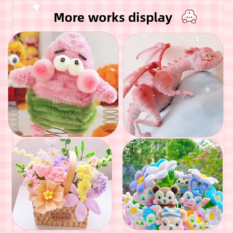 Chenille Pipe Cleaners 100PCS for DIY Handcraft