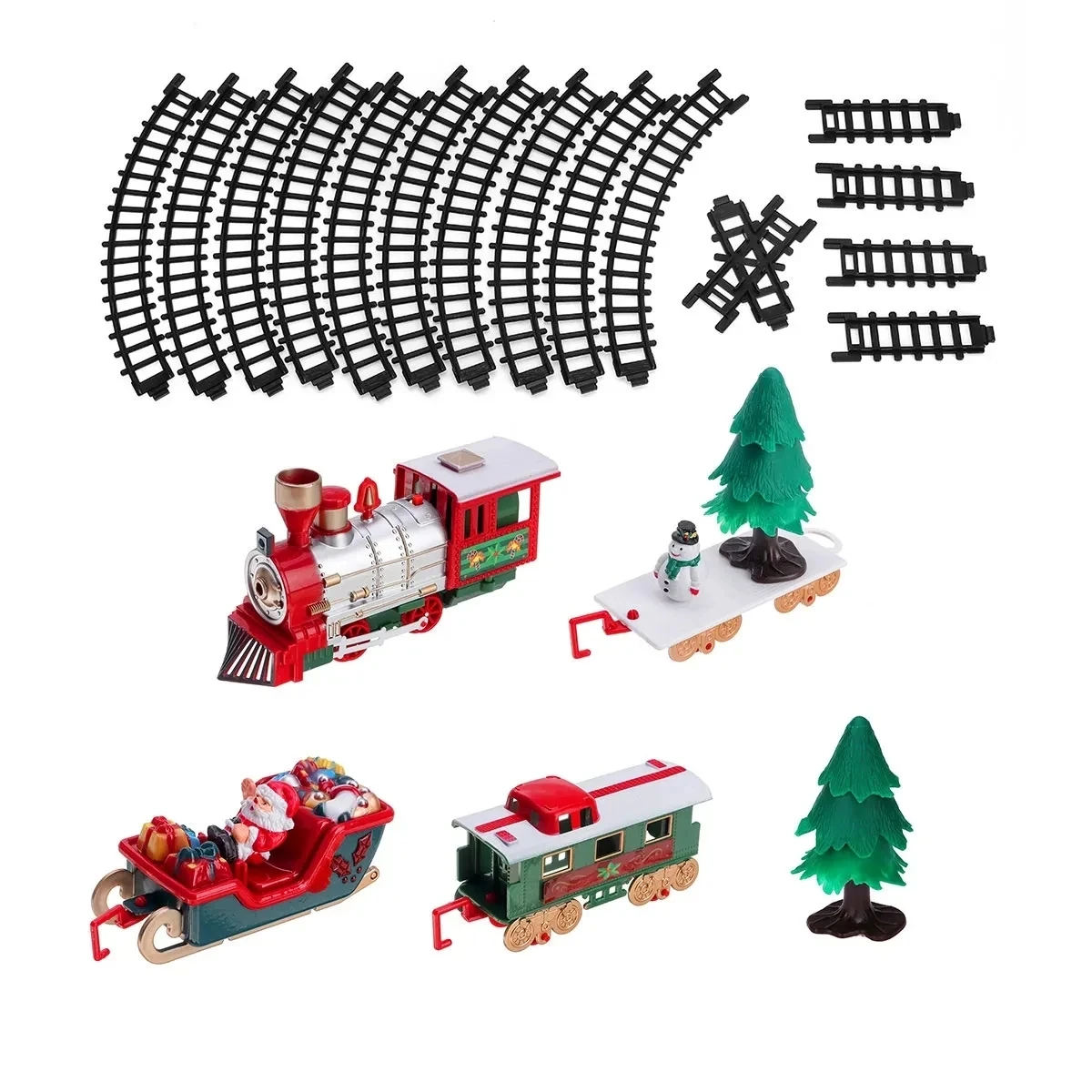 Electric Christmas Train Set with Music – Santa Claus Holiday Railway Toy