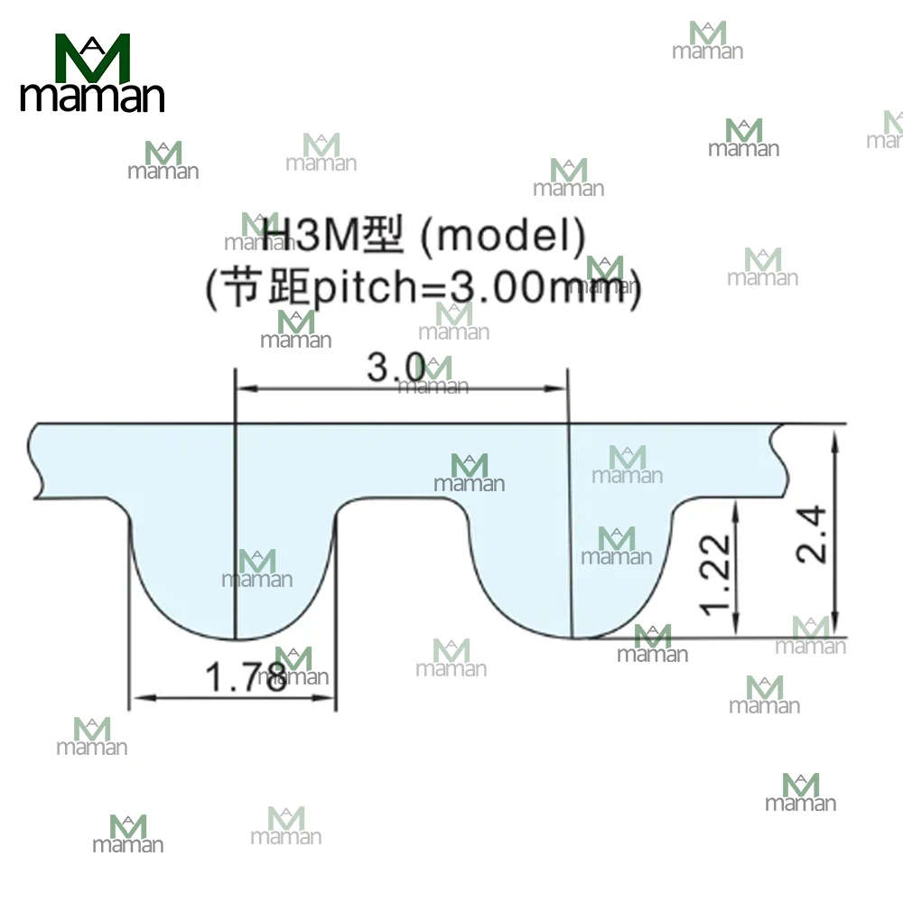 HTD3M Timing belt HTD 3M 420~HTD 3M 597 Length Width 10mm 15mm 20mm Pitch 3mm Closed-loopRubber Synchronous Belt CNC