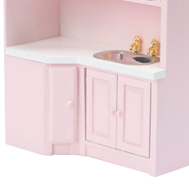 ドールハウスアクセサリーモデルミニシンク食器棚キッチンキャビネット