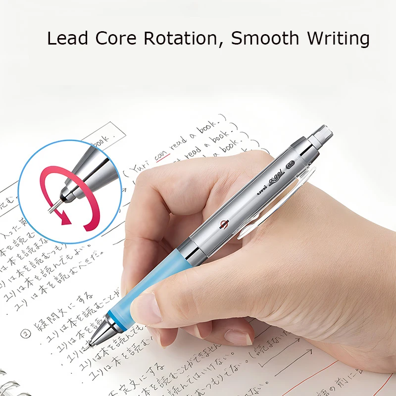 Japan Uni Mechanical Pencil,Kuru Toga M5-858GG Soft grip Automatic rotating activity pencil 0.5 Constant Core aesthetic statione 2