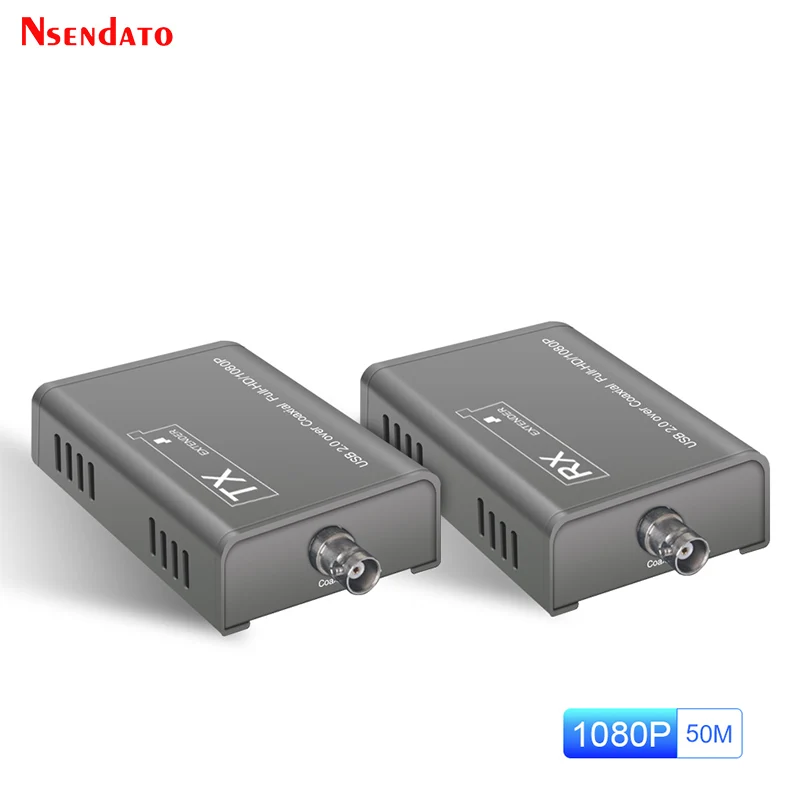 Usb 2.0 Kvm Extender Di Coassiale 1080P 50M Over Coassiale Line Twisted-Pair Trasmettitore Video E Ricevitore Usb Extender Kvm Switch
