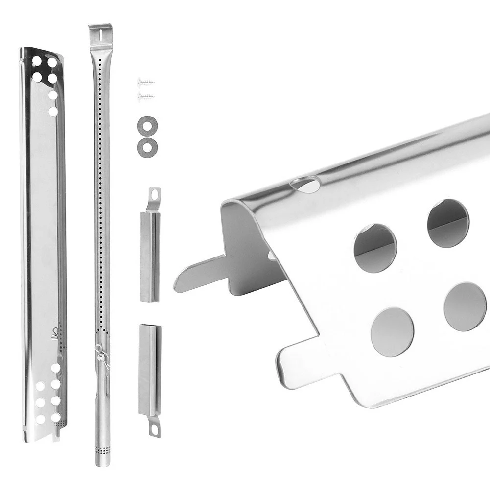 For Performance Gas Grill Grill Parts BBQ Burner Tube Kit Silver Color 1 Set 202 Stainless Steel For Charbroil