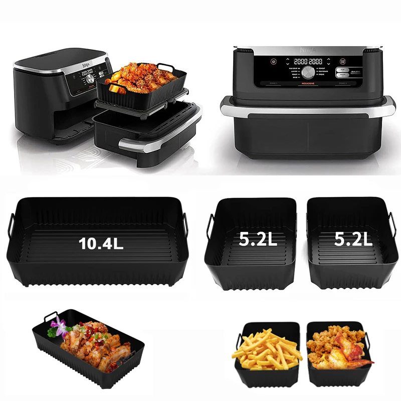 Reusable Silicone Air Fryer Basket Liner Fit Ninja Non-Stick
