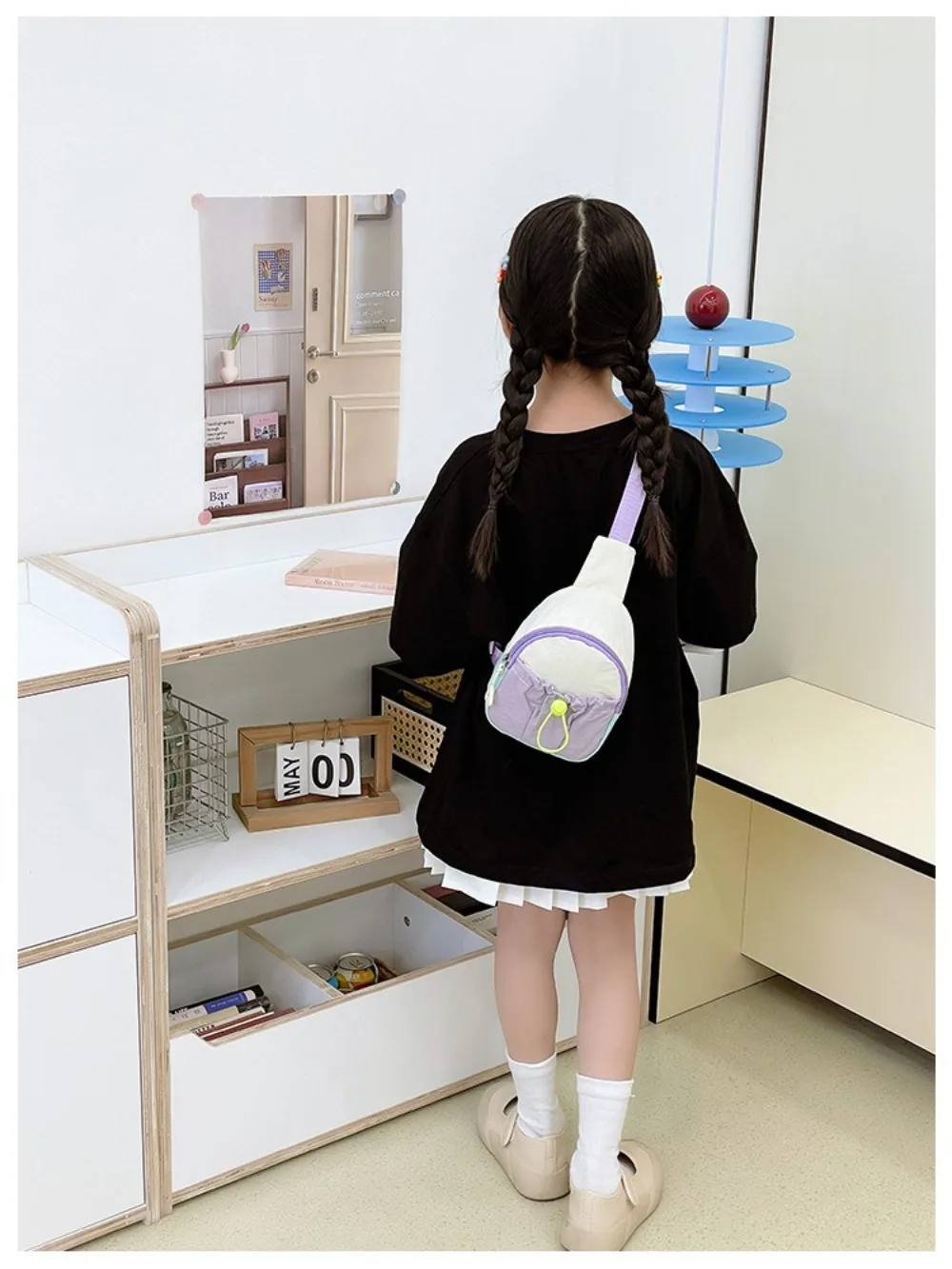 Niedliche Nylon-Brusttasche für Kinder, Farblich Abgestimmte Leichte Schultertasche, Umhängetasche für Outdoor-Aktivitäten – Detail 11