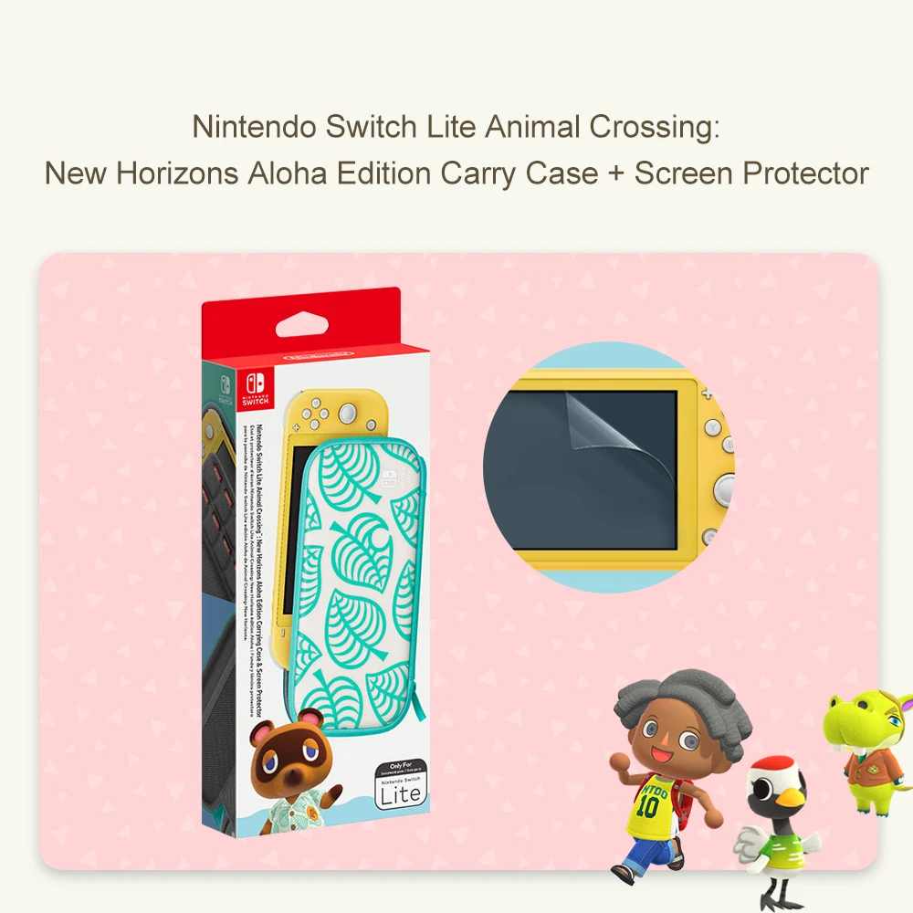 Nintendo switch lite animal crossing new horizons outlet aloha edition carrying case & screen protector