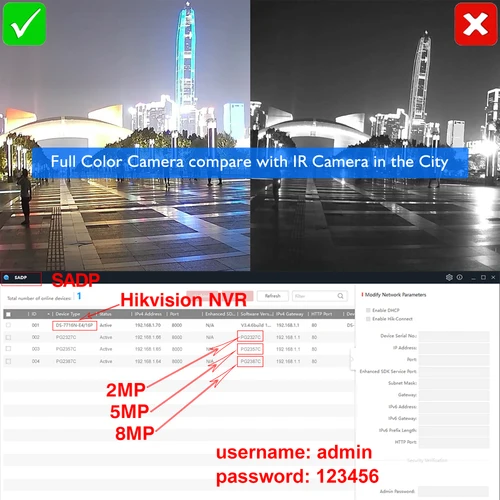 Vikylin HIK 호환 4K ColorVu IP 카메라 컬러 야간 카메라, 다채로운 8MP 5MP 내장, 마이크 PoE 보안 CCTV, H.265 블랙 컬러 2