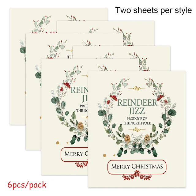 Adesivi Natalizi Per Bottiglie Di Vino - 24 Pezzi Con 4 Design Festivi - Foto 7