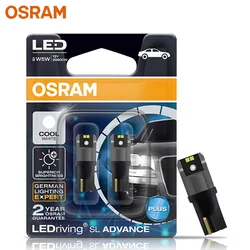 OSRAM LED T10 6000K White Interior Car Light Bulbs, Pair (6000K)