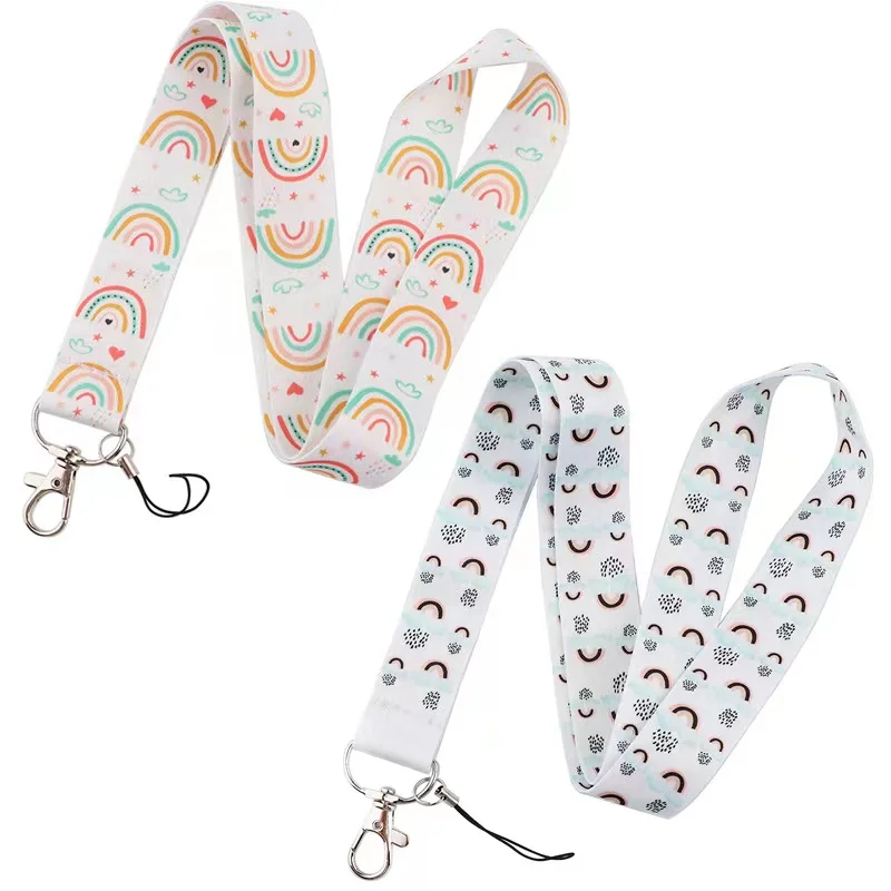 

Wholesale!!! Cartoon Rainbow Series Anime Cute Cartoon Neck Strap Key Lanyard ID Card Gym Phone with USB ID Holder DIY Lanyards