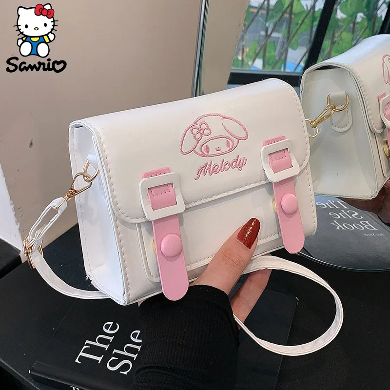 Sanrio Shoulder Bag My Melody Bagpack Cinnamoroll Messenger Tote Y2K Hello Kitty Bag Kuromi Makeup Storage Crossbody Fashion Toy sanrio kuromi pattern clear tote bag kawaii my melody sweet shoulder bag rope straps bag for daily use