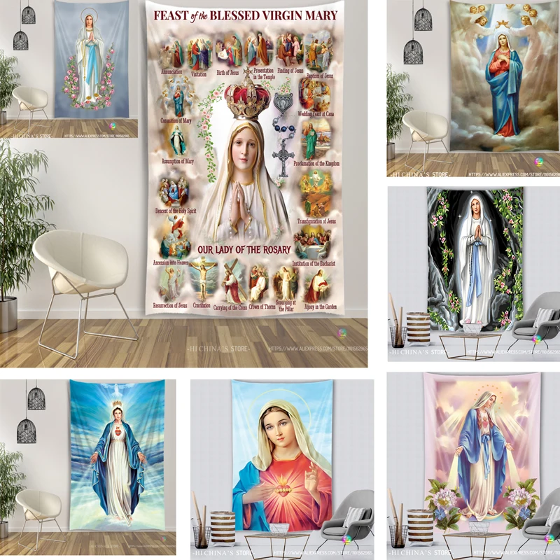 Jungfrau Mary Christus Jesus nach Hause dekorative Engel ästhetische Zubehör Wandbehang christliche Kirche Wand dekoration Raum dekor Kunst – Detail 1