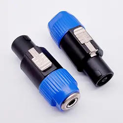 Premium 4 - Pole Male to 1/4 Inch TS Female Mono Plug Twist Lock Adapter Cable (2pcs)
