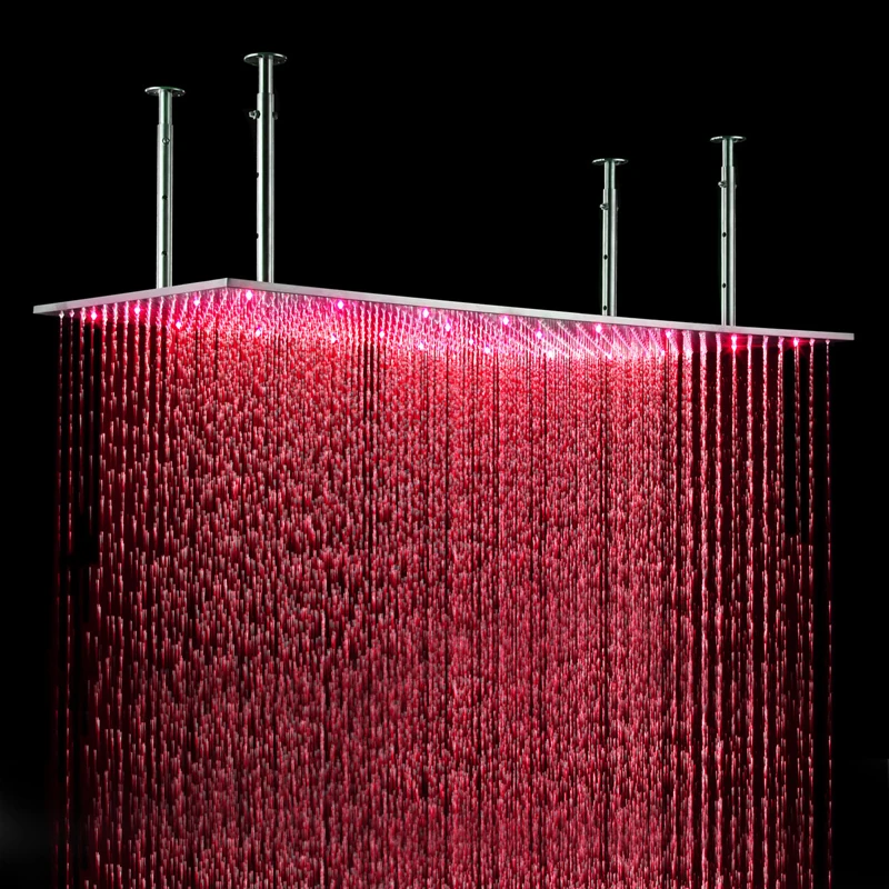 Bathroom Accessories Large Rainfall Shower Set 304 Stainless Steel LED ShowerHead Faucets With Massage Body Jet Chrome Finished