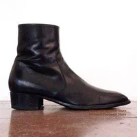 High-Top Chelsea Boots for Men Height Increasing Side Zipper Boots Handmade Custom Handsome Men Shoes Designer Men Boots 1