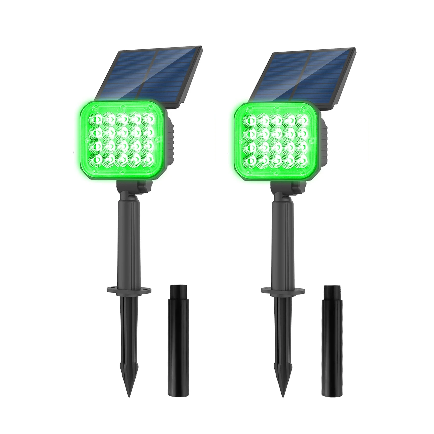 2PCS Solar Garden Light Outdoor IP65 Waterproof Landscape Lawn Spotlight Decoration 49LEDS Green Wall Lamp for Pathway