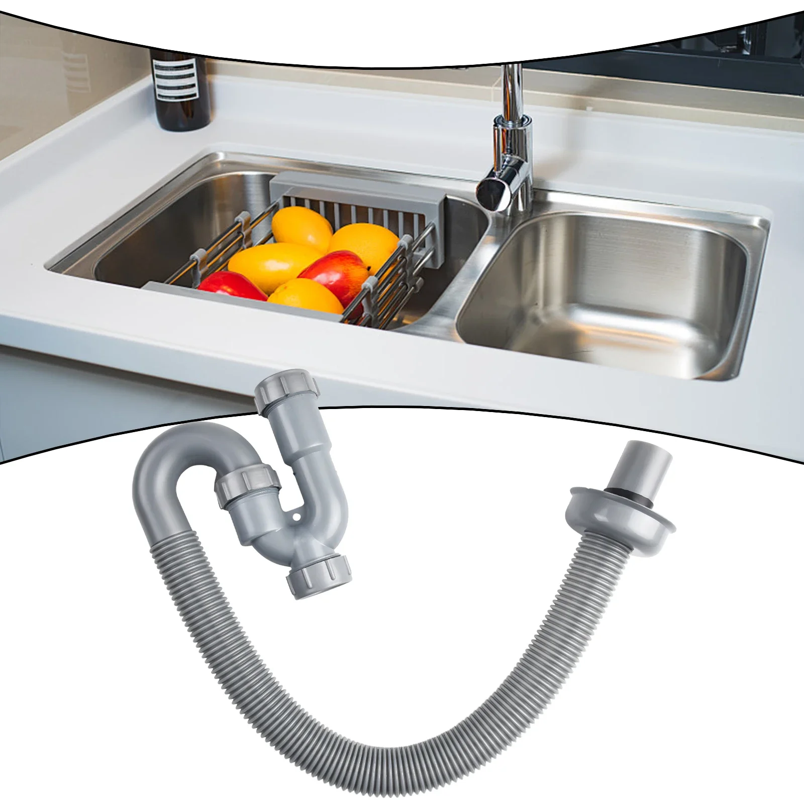 Basin U-shaped Drain Pipe Washbasin Sink Sewer Retractable Deodorant Drain Hose Bath Parts drainage pipe set