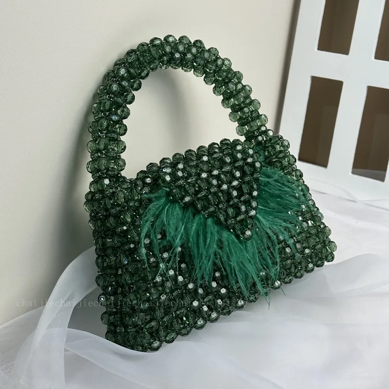 Women Pearl Handmade Bag Beaded Totes Evening Bags Clutch Wallet Magic Handbags Ladies Wedding Bridal Handbag Party Purse