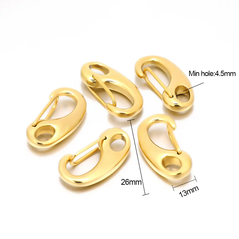 5Pcs Edelstahl D-förmigen Karabiner Halskette Ketten Haken Anschlüsse Teile für Schmuck Machen DIY Handwerk Erkenntnisse – Detail 8
