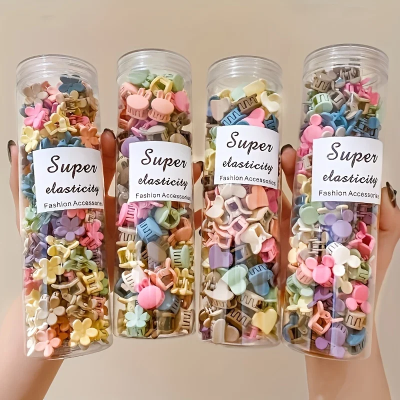 20/30/50 Sets Mini-Haarspangen, Niedliche Blumenförmige Haaraccessoires aus Kunststoff, Einfarbige Zöpfe, Geeignet für Teenager, Süß
