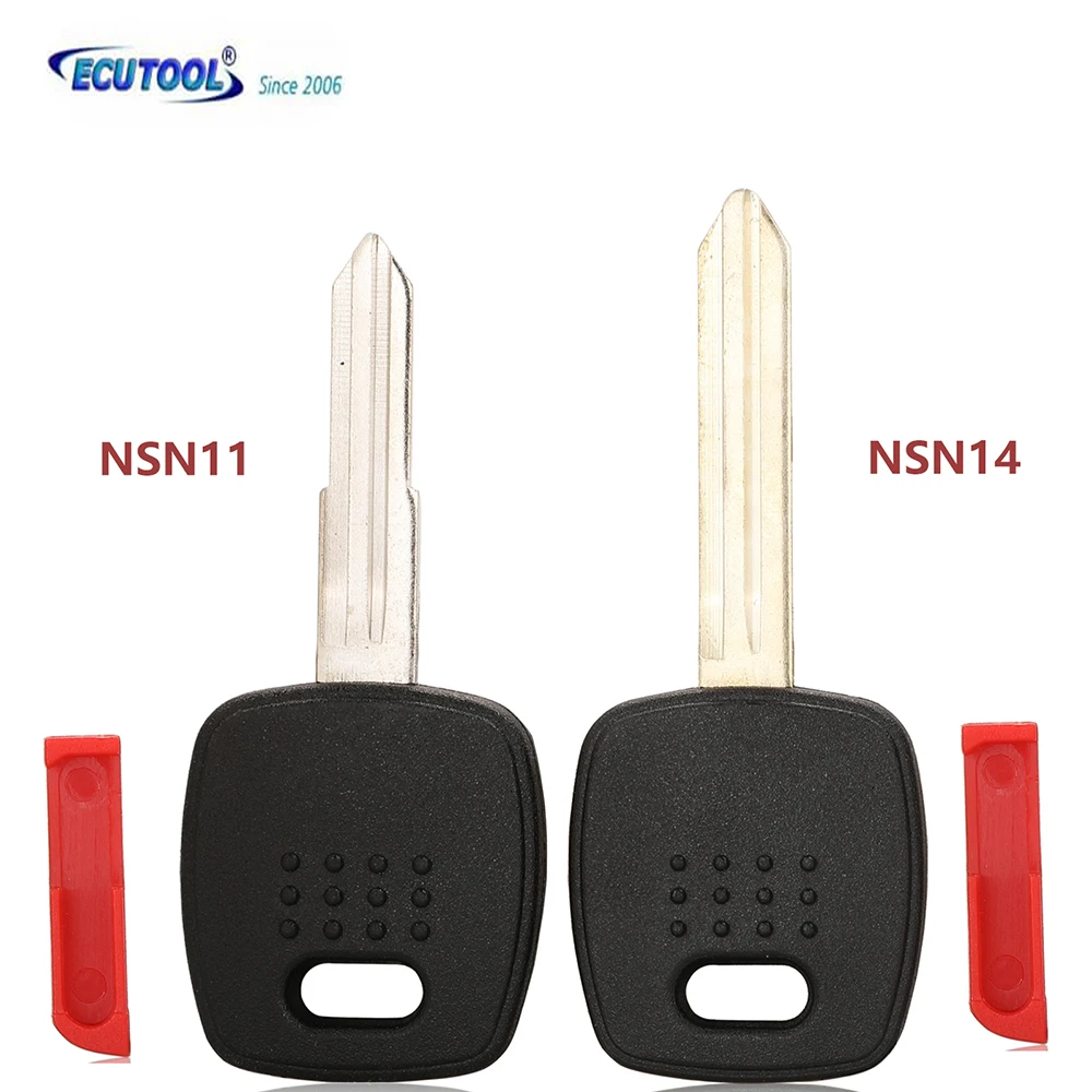 

ECUTOOL Replacement Transponder Key Fob No Chip NSN14/ NSN11 Uncut Blade Fit For Nissan A33/A32 Car Key Case Shell